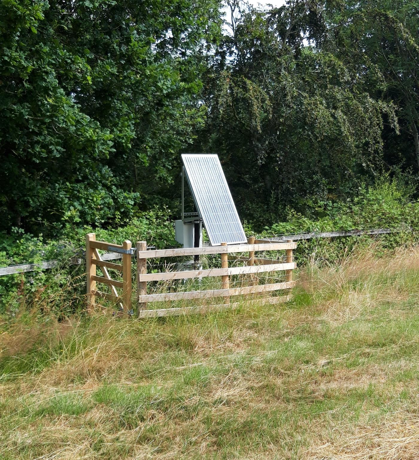 The solar panel supplying power to the equipment