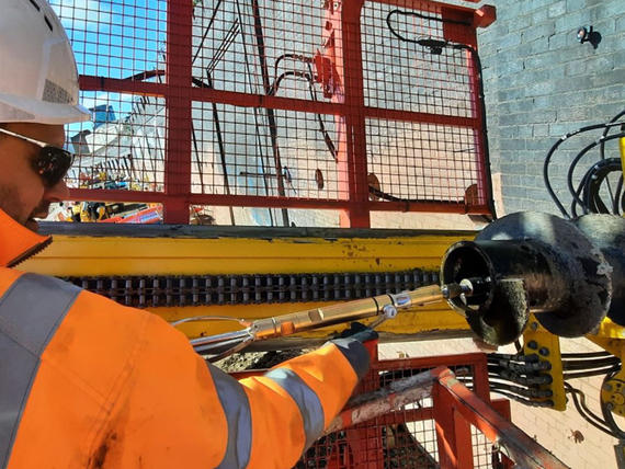 GEO Engineer conducting a borehole survey