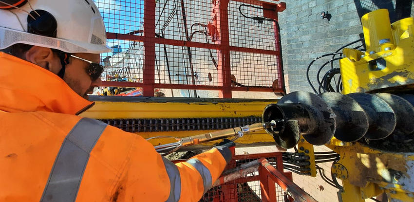 GEO Engineer conducting a borehole survey