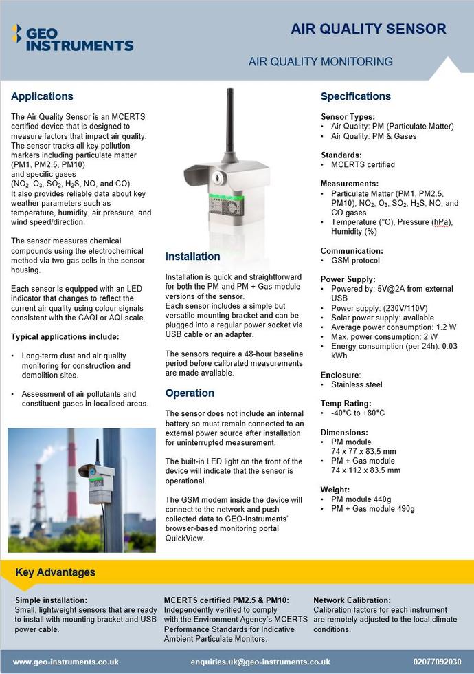 Datasheet - Air Quality Sensor